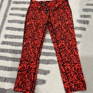 Red Leopard print Nike running tights. Leggings